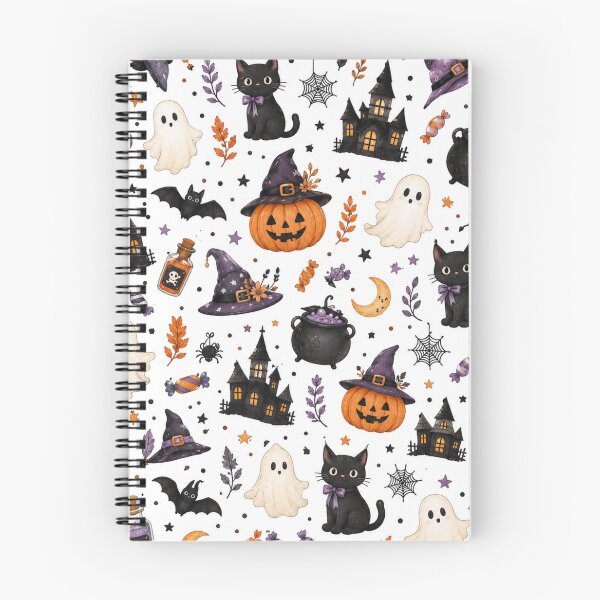 Item preview, Cute Spooky Halloween Pattern – Black Cats, Ghosts & Pumpkins designed and sold by DreamPixelPrint.