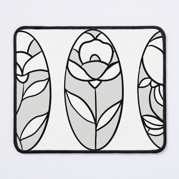 Item preview, Stained Glass Floral Oval Frames Line Art Illustration designed and sold by LYAN-STORE.