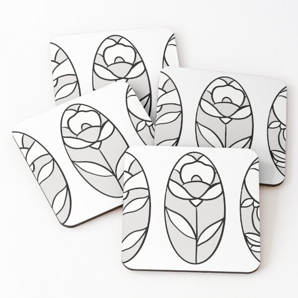 Item preview, Stained Glass Floral Oval Frames Line Art Illustration designed and sold by LYAN-STORE.