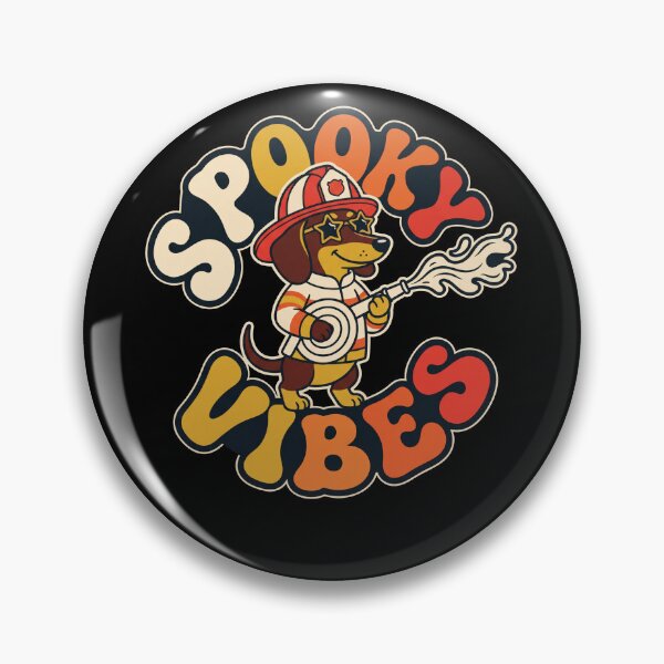 Item preview, Dachshund Firefighter Halloween Spooky Vibes Retro Groovy designed and sold by MTRBSK11.