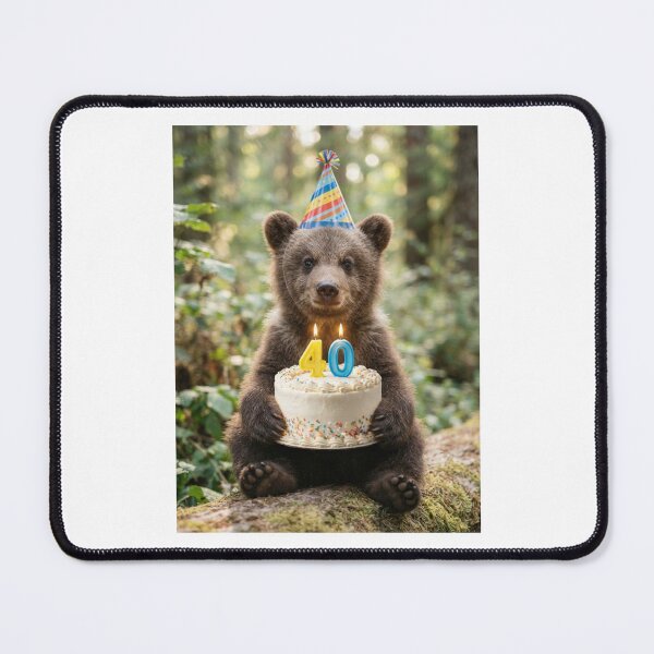 Item preview, Bear 40th birthday cute adorable cake party baby kawaii designed and sold by CheeseBlueprint.