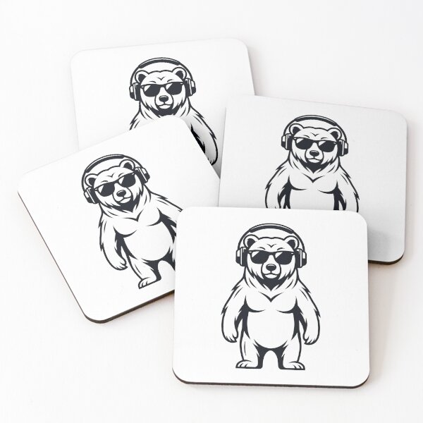 Item preview, Cool Bear with Headphones - Minimalist Music Graphic designed and sold by MissoStudio.