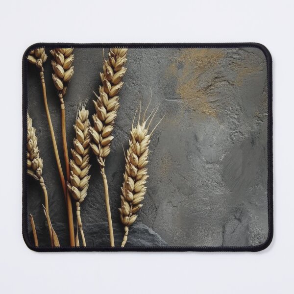 Item preview, Golden Wheat Ears Dark Slate Stone Rustic Background designed and sold by LYAN-STORE.