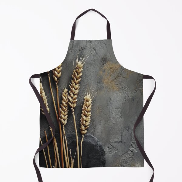 Item preview, Golden Wheat Ears Dark Slate Stone Rustic Background designed and sold by LYAN-STORE.