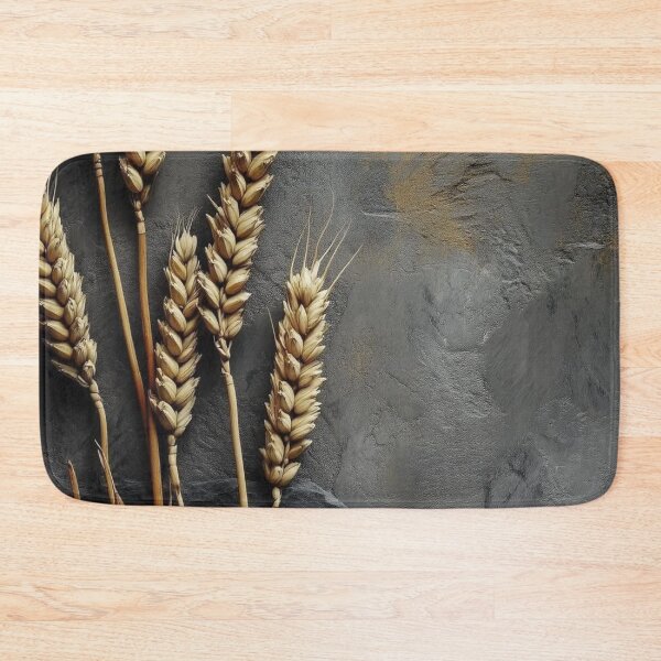 Item preview, Golden Wheat Ears Dark Slate Stone Rustic Background designed and sold by LYAN-STORE.