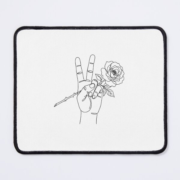 Item preview, Minimalist Peace Hand and Rose - One Line Art designed and sold by MissoStudio.