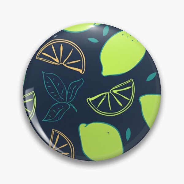 Item preview, Lime Slices Neon Green Citrus Fruit Pattern Dark Navy designed and sold by LYAN-STORE.