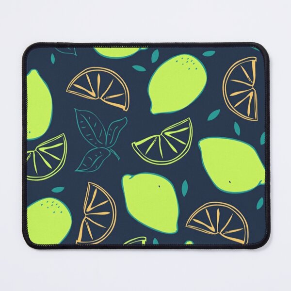 Item preview, Lime Slices Neon Green Citrus Fruit Pattern Dark Navy designed and sold by LYAN-STORE.
