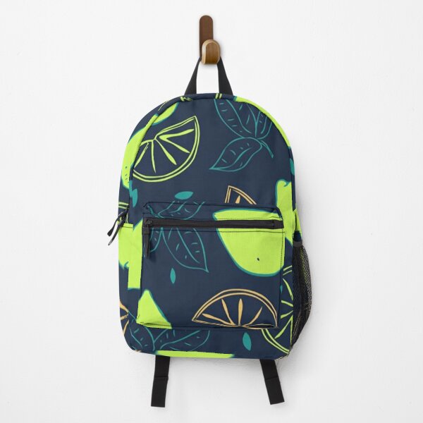 Item preview, Lime Slices Neon Green Citrus Fruit Pattern Dark Navy designed and sold by LYAN-STORE.