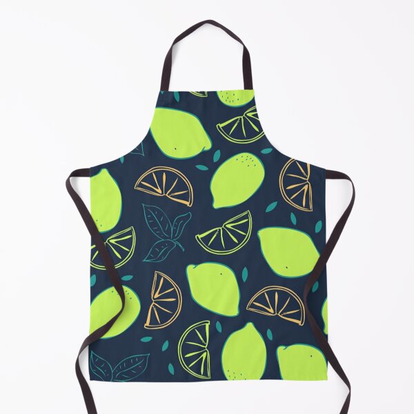 Item preview, Lime Slices Neon Green Citrus Fruit Pattern Dark Navy designed and sold by LYAN-STORE.