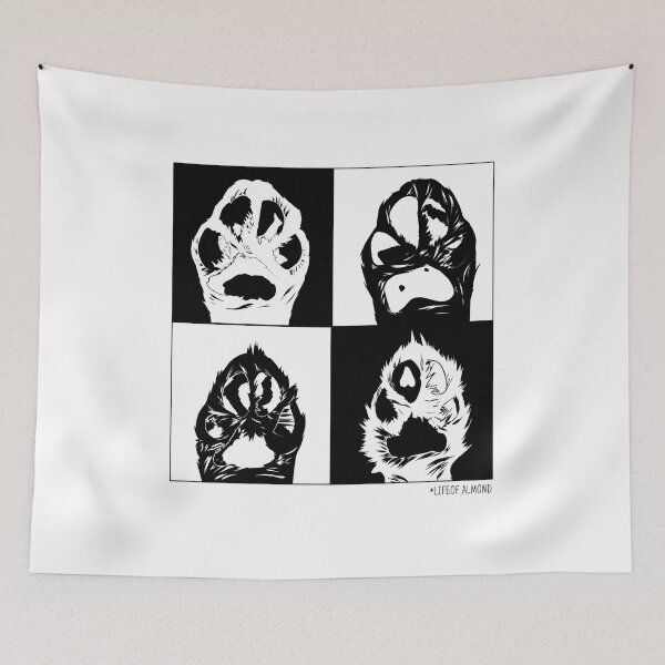 Item preview, Four Cat Paws B&W Graphic Art designed and sold by Dmo3HarkoArt.