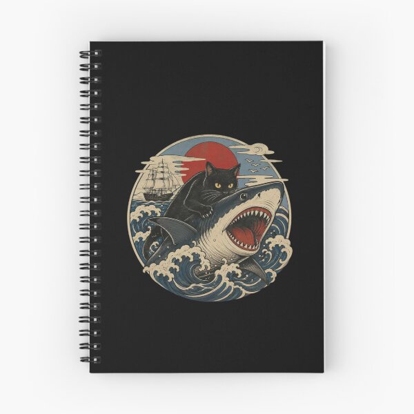 Item preview, Funny Fat Black Cat Riding a Shark designed and sold by Gbriel3.