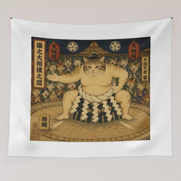 Item preview, The Grand Cat Sumo – Ukiyo-e Yokozuna designed and sold by カワチイキュート.