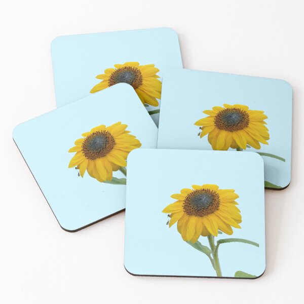 Item preview, Sunflower With Insects For Bringing You Shining Wamth Baby Blue Background designed and sold by BOKEbyTC.