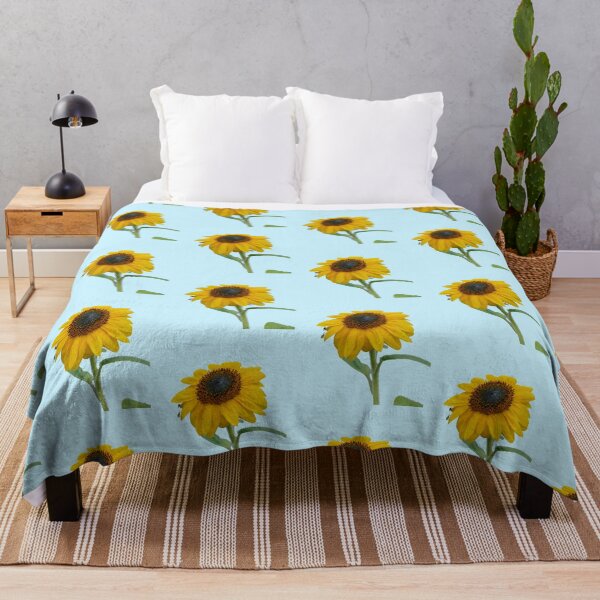 Item preview, Sunflower With Insects For Bringing You Shining Wamth Baby Blue Background designed and sold by BOKEbyTC.
