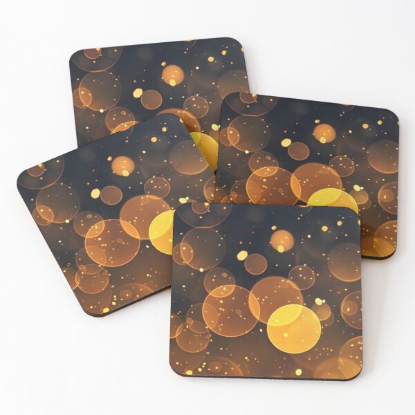 Item preview, Golden Bokeh Lights Sparks Dark Abstract Background designed and sold by LYAN-STORE.