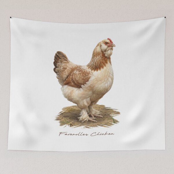 Item preview, Faverolles Chicken in Farm Bird Illustration designed and sold by Takeda-art.