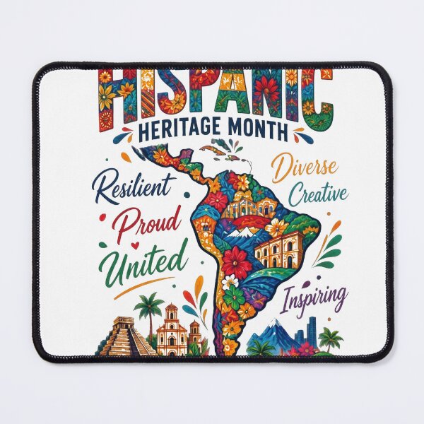 Item preview, National Hispanic Heritage Month – Resilient, Proud & United Cultural Map Art designed and sold by CKADigital.