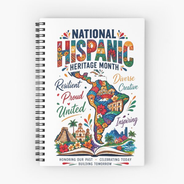 Item preview, National Hispanic Heritage Month – Resilient, Proud & United Cultural Map Art designed and sold by CKADigital.