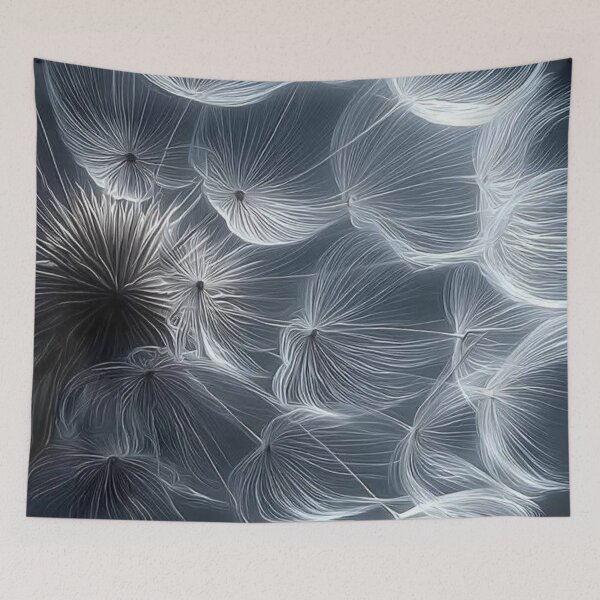 Item preview, Glowing Dandelion Seeds Macro Dark Botanical Art designed and sold by LYAN-STORE.