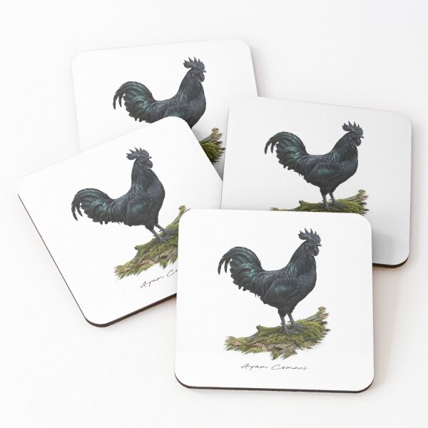 Item preview, Ayam Cemani on Mossy Woods Bird Illustration designed and sold by Takeda-art.