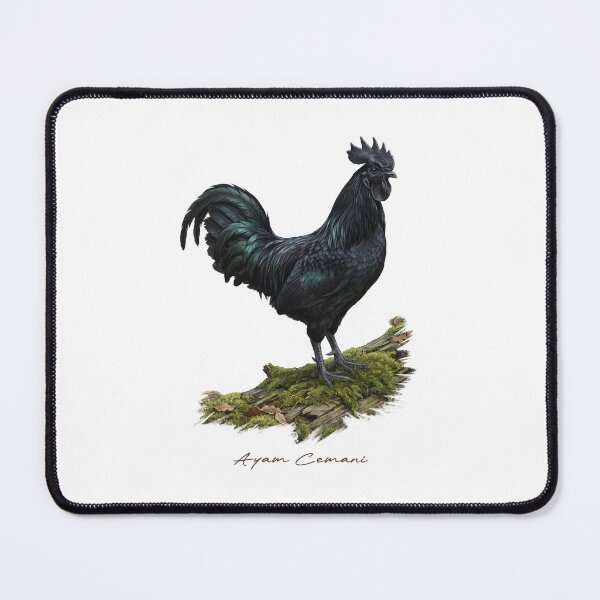 Item preview, Ayam Cemani on Mossy Woods Bird Illustration designed and sold by Takeda-art.