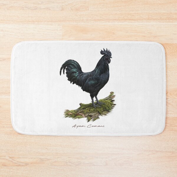 Item preview, Ayam Cemani on Mossy Woods Bird Illustration designed and sold by Takeda-art.