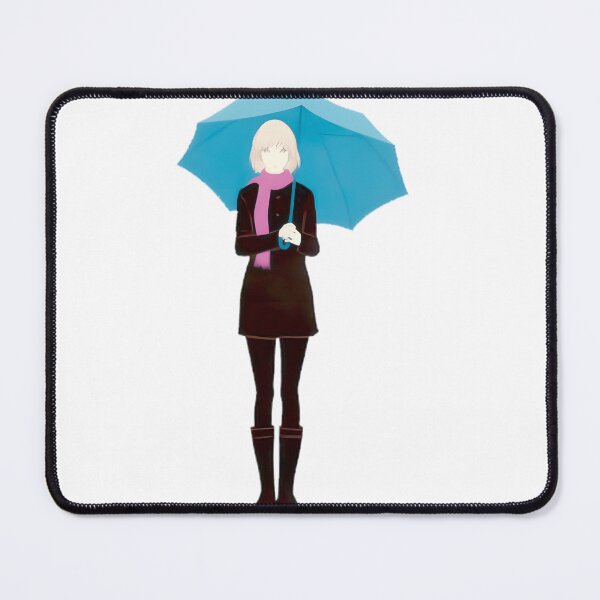 Item preview, Woman Holding Blue Umbrella & Pink Scarf designed and sold by CrispinBressm.