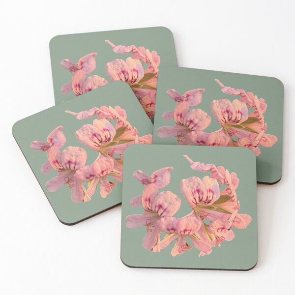 Item preview, Isolated Pink Geranium Pelargonium Blossom Wreath Macro Cutout designed and sold by BalkanBloomArt.