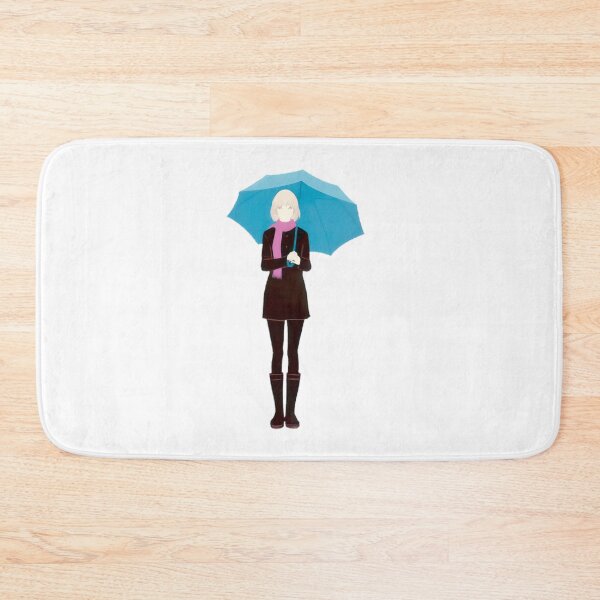 Item preview, Woman Holding Blue Umbrella & Pink Scarf designed and sold by CrispinBressm.