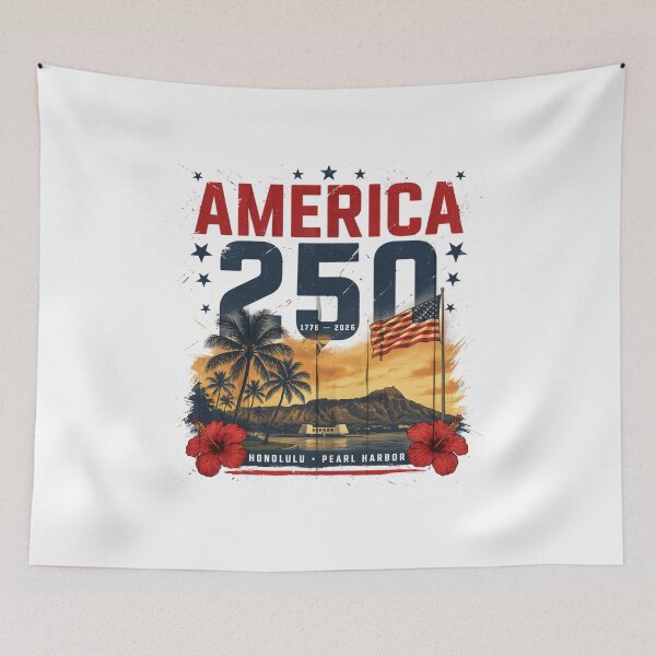 Item preview, America 250 Honolulu Hawaii Pearl Harbor Semiquincentennial 1776 - 2026 Vintage Flag v5 designed and sold by DarylWelsh2024.