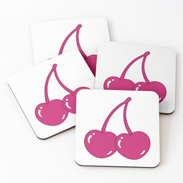 Item preview, Cherry Heart Sticker - Vibrant Pink Version designed and sold by bsalaub-.