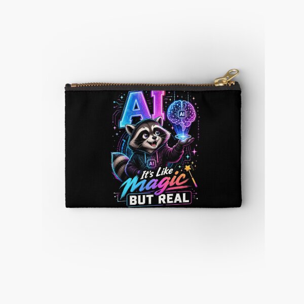 Item preview, AI It’s Like Magic But Real T-Shirt  Cute Raccoon Tech Humor Graphic Tee designed and sold by Artimax-Studio.
