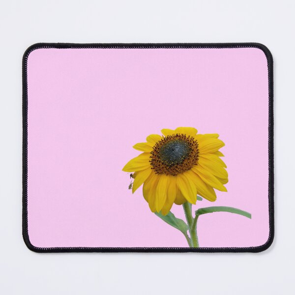 Item preview, Sunflower With Insects For Bringing You Shining Warmth Pink Background designed and sold by BOKEbyTC.