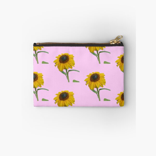 Item preview, Sunflower With Insects For Bringing You Shining Warmth Pink Background designed and sold by BOKEbyTC.