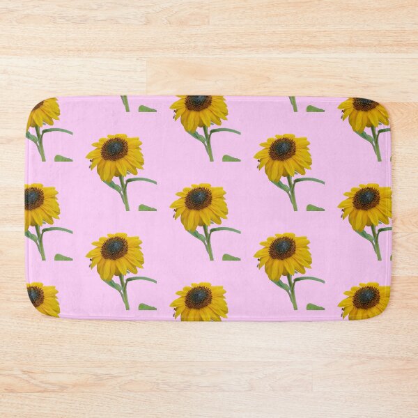 Item preview, Sunflower With Insects For Bringing You Shining Warmth Pink Background designed and sold by BOKEbyTC.