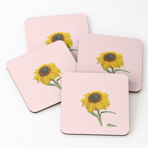 Item preview, Sunflower With Insects For Bringing You Shining Wamth Salmon Background designed and sold by BOKEbyTC.