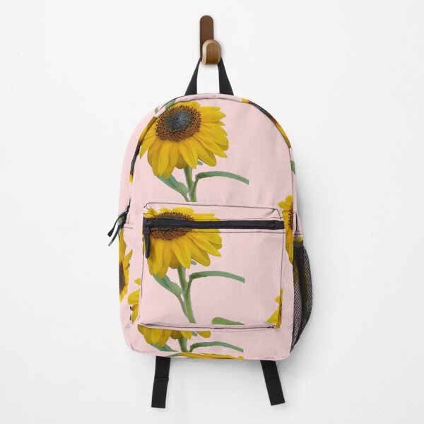 Item preview, Sunflower With Insects For Bringing You Shining Wamth Salmon Background designed and sold by BOKEbyTC.