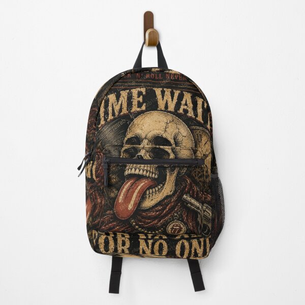 Item preview, Time Waits For No One – Vintage Rock ’N’ Roll Skull designed and sold by LuluLeb.