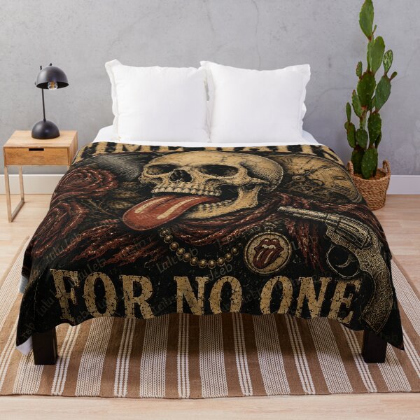 Item preview, Time Waits For No One – Vintage Rock ’N’ Roll Skull designed and sold by LuluLeb.