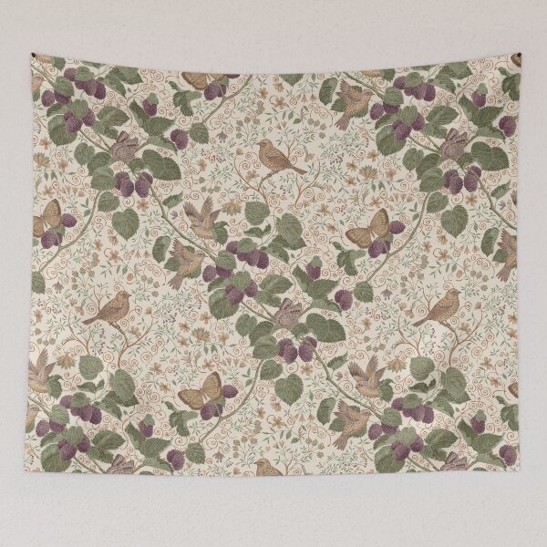 Item preview, William Morris Mulberry Orchard Botanical Pattern – Vintage Arts and Crafts Fruit & Bird Design designed and sold by Tamas Das.