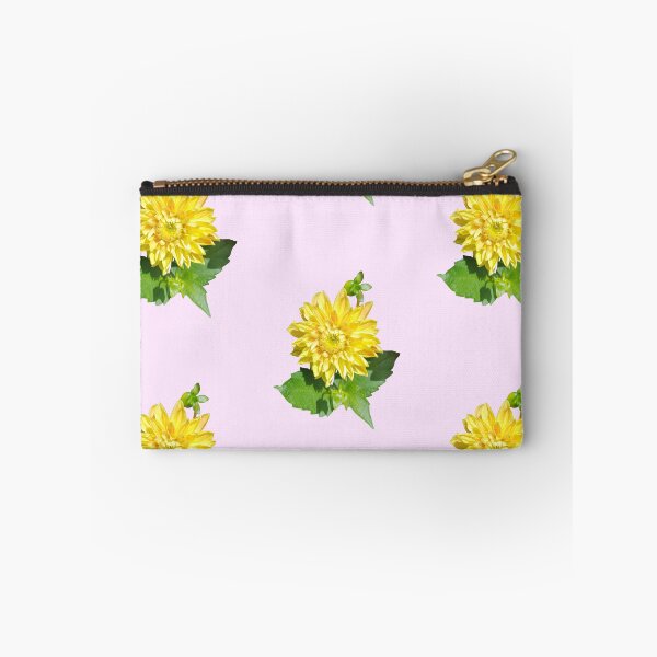 Item preview, Dahlia Gelber Vulcan Yellow For Bringing Positive Vibes and Strength To Oneself and The World Baby Pink Background designed and sold by BOKEbyTC.