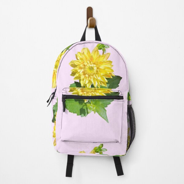 Item preview, Dahlia Gelber Vulcan Yellow For Bringing Positive Vibes and Strength To Oneself and The World Baby Pink Background designed and sold by BOKEbyTC.