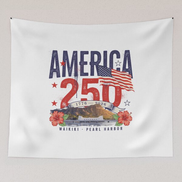 Item preview, America 250 Honolulu Hawaii Pearl Harbor Semiquincentennial 1776 - 2026 Vintage Flag v6 designed and sold by DarylWelsh2024.