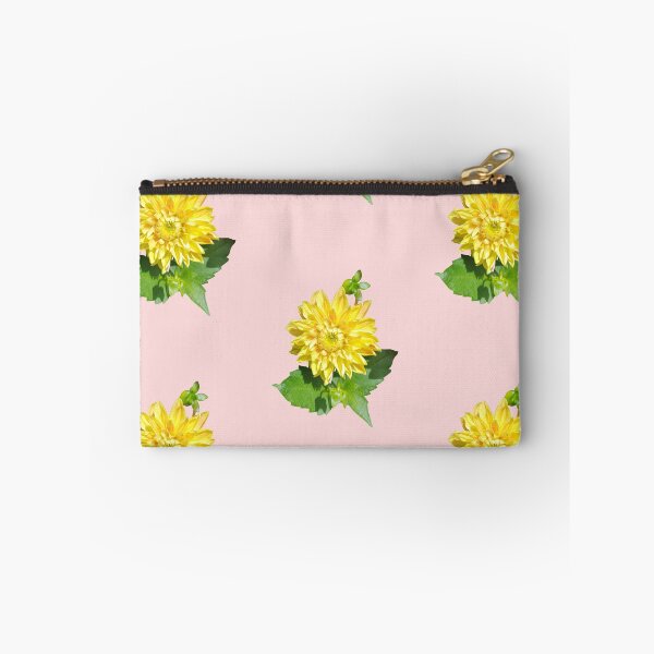 Item preview, Dahlia Gelber Vulcan Yellow For Bringing Positive Vibes and Strength To Oneself and The World Salmon Background designed and sold by BOKEbyTC.