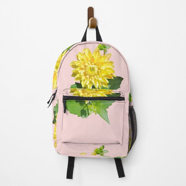 Item preview, Dahlia Gelber Vulcan Yellow For Bringing Positive Vibes and Strength To Oneself and The World Salmon Background designed and sold by BOKEbyTC.