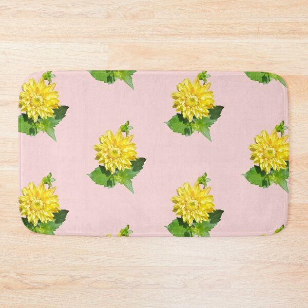 Item preview, Dahlia Gelber Vulcan Yellow For Bringing Positive Vibes and Strength To Oneself and The World Salmon Background designed and sold by BOKEbyTC.