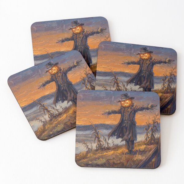 Item preview, Pumpkinhead Scarecrow in the Field designed and sold by RedPeaStudio.
