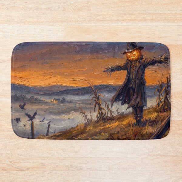 Item preview, Pumpkinhead Scarecrow in the Field designed and sold by RedPeaStudio.