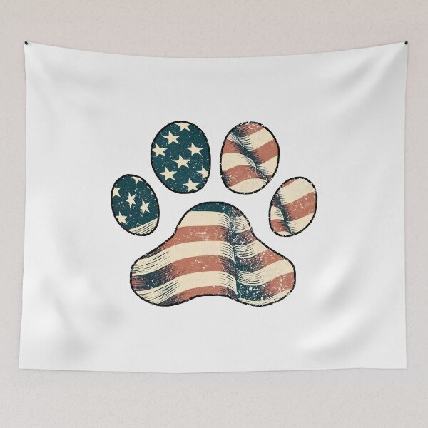 Item preview, American Flag Paw Print Vintage Graphic designed and sold by Dmo3HarkoArt.